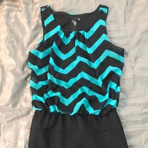 Price drop!! Zig zag stripe, blue and black dress